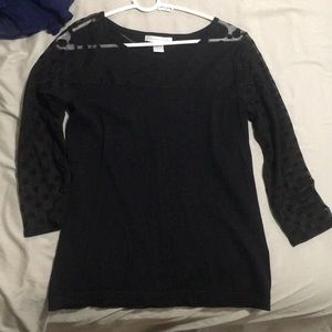 Black polka dot sleeve top